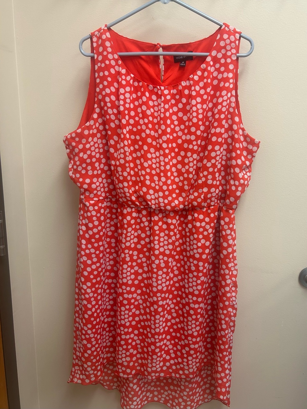 Voir Voir Orange Polka Dot Sleeveless Midi Dress size 18